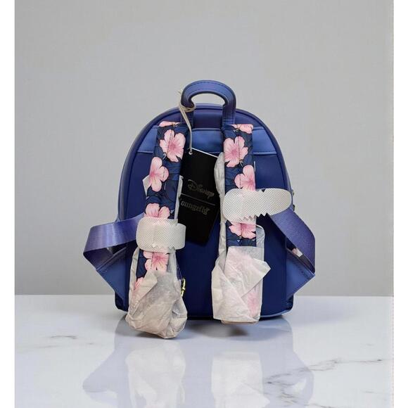 Loungefly Disney Lilo & Stitch w/Ducklings Mini Backpack Floral NWT - Picture 3 of 4